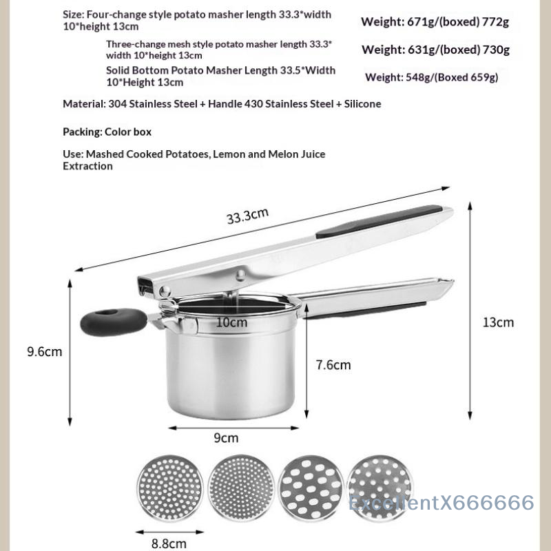 Home Cooking Kitchen - Alat Penghancur Kentang Stainless Steel Berkualitas