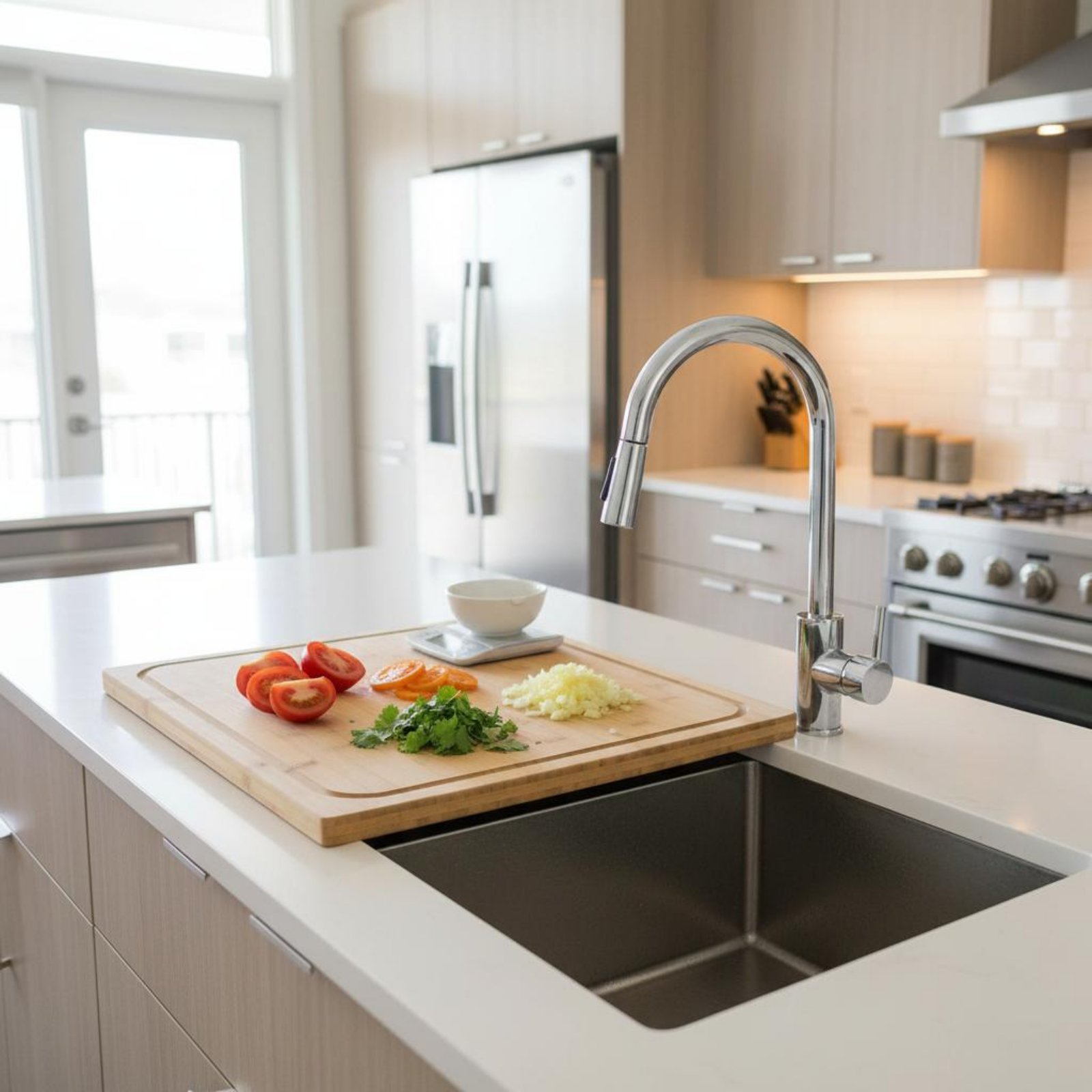Home Cooking Kitchen - Papan Pemotong di Atas Wastafel Serbaguna,