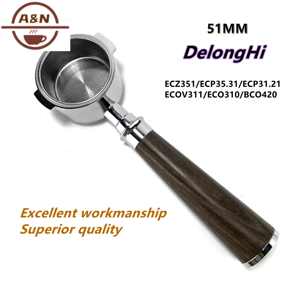 Delonghi Espresso Ecp3420 - Portafilter Kopi Tanpa Dasar 51mm 304