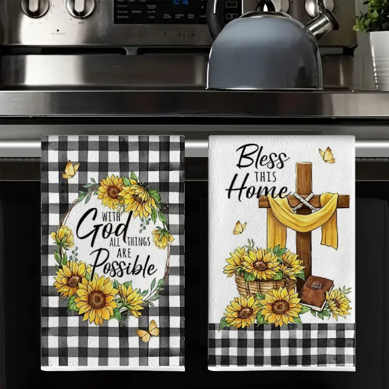 2 Buah, Handuk Dapur Motif Kot - Home Cooking Is The Best ulasan dan harga