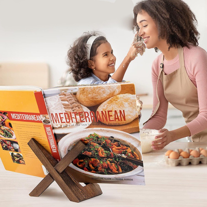 Stand Buku Resep Kayu Buatan T - Home Cooking Menu ulasan dan harga